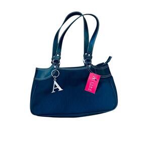 NWT A/Line Jones Apparel Black Handbag Signature Charm Purse Shoulder Bag Retro